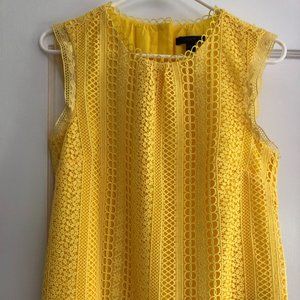 J. Crew yellow lace shell , size 4